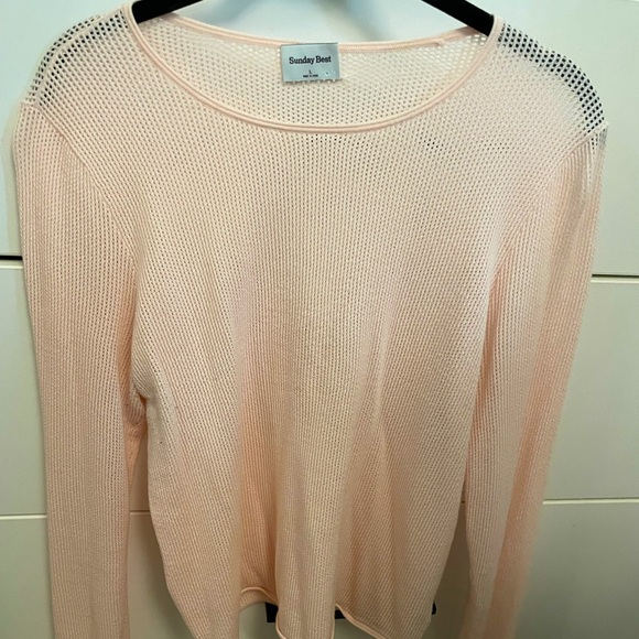 Aritzia Sunday Best Mesh Long Sleeve Top - Picture 2 of 2